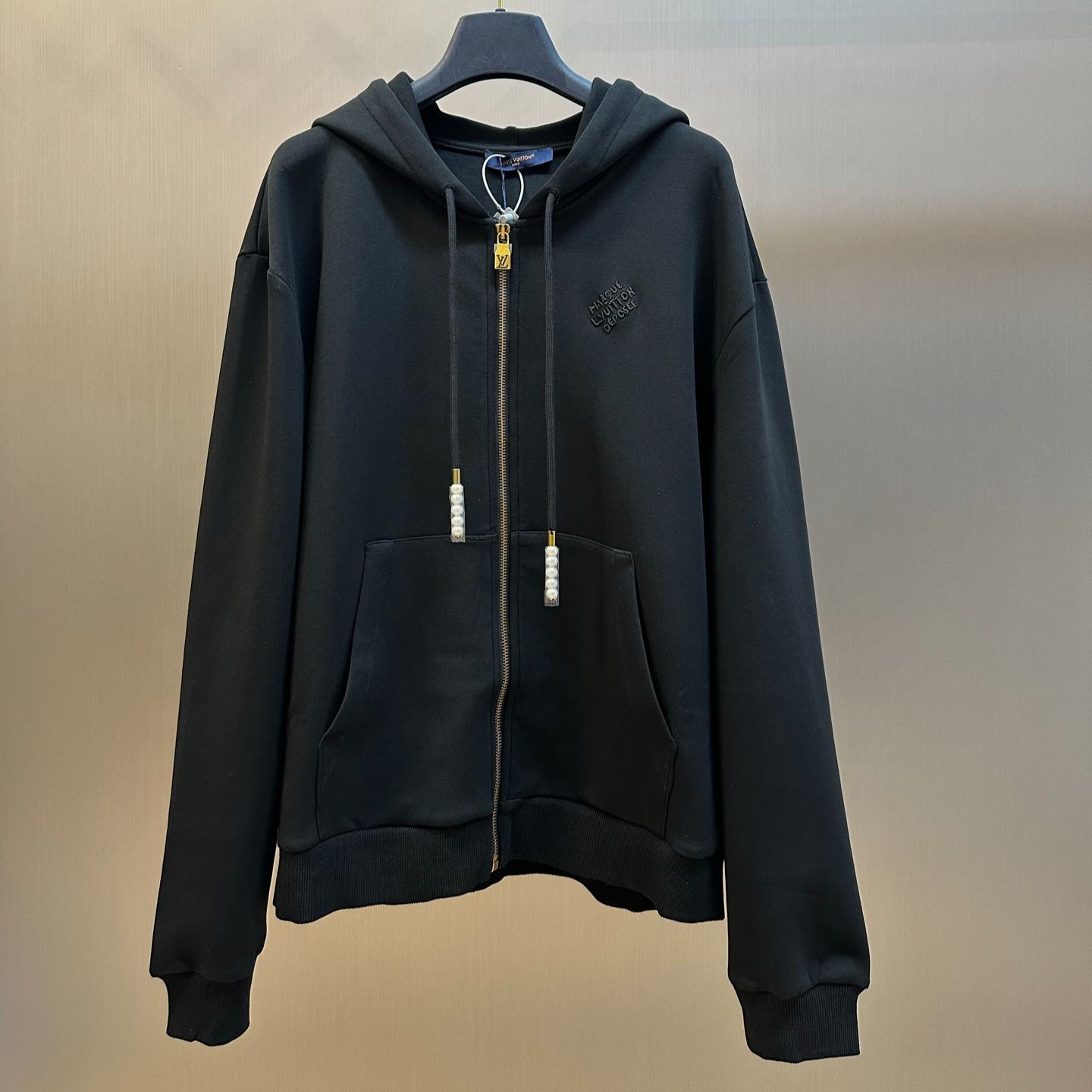 Louis Vuitton Embroidered Jersey Zip-Through Hoodie（1AFRB1）