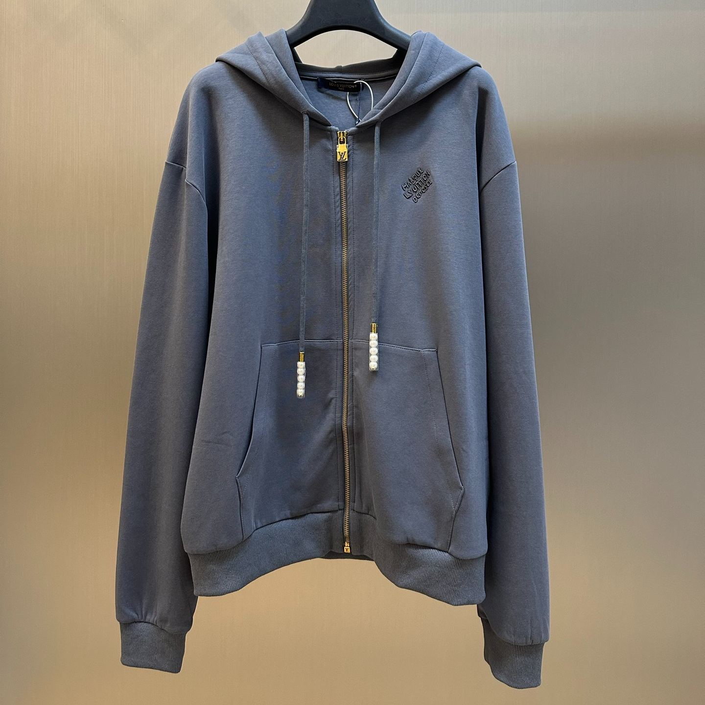 Louis Vuitton Embroidered Jersey Zip-Through Hoodie（1AFRB1）