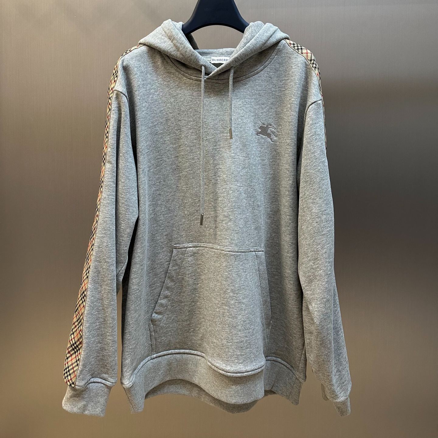 Burberry Check trim cotton hoodie（81177411）