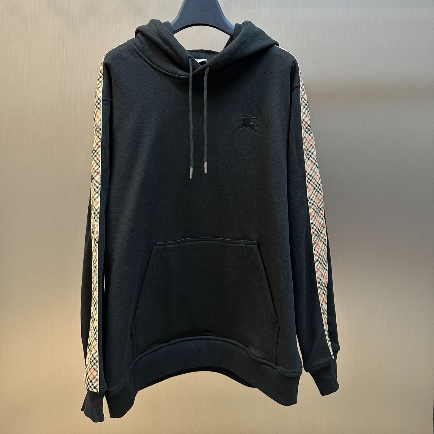 Burberry Check trim cotton hoodie（81177411）