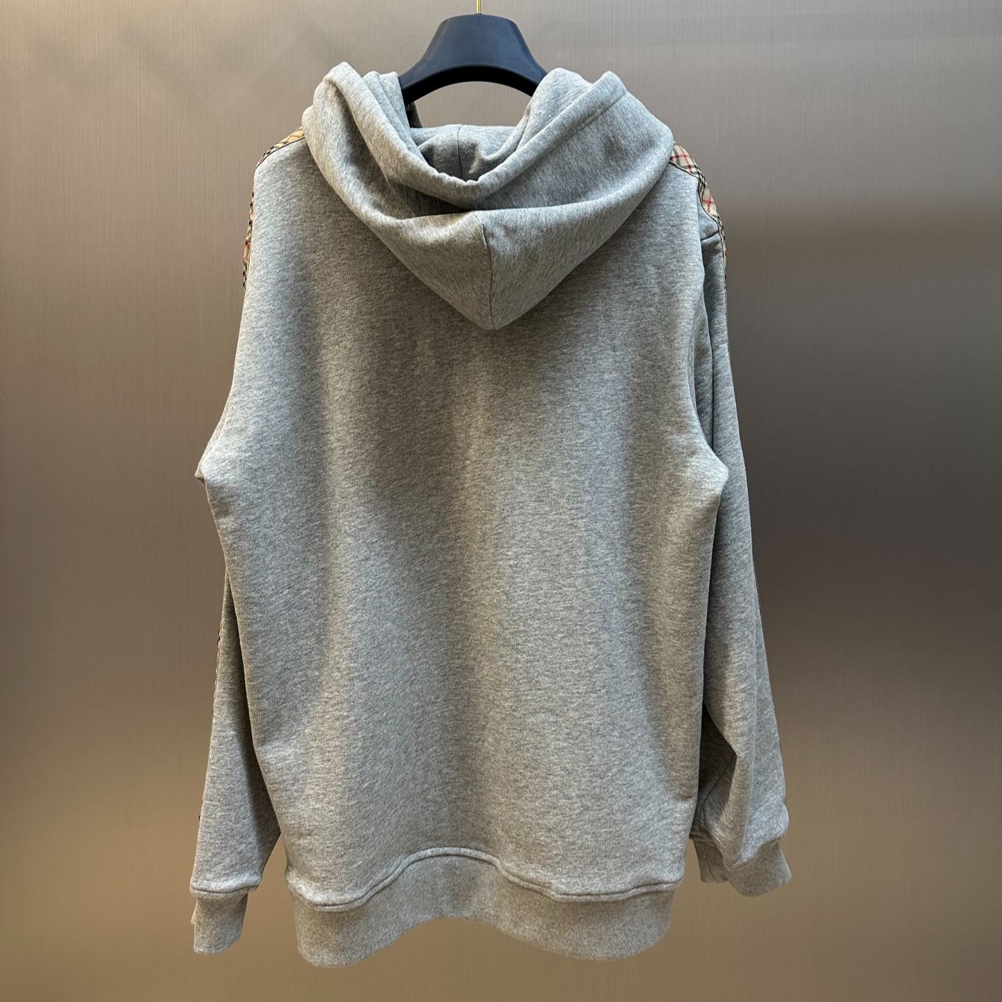 Burberry Check trim cotton hoodie（81177411）
