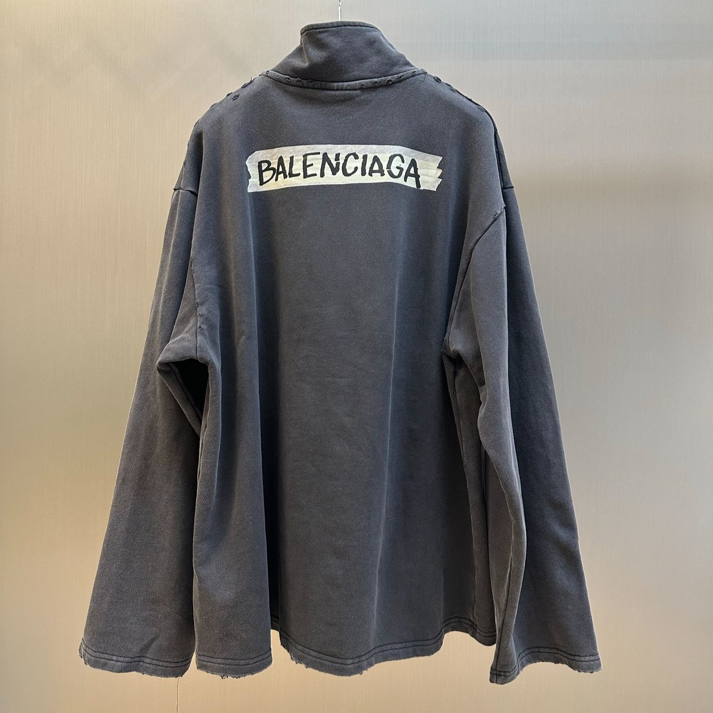 Balenciaga BLACK Sweatshirt with a stand-up collar（850438TTVL71041）