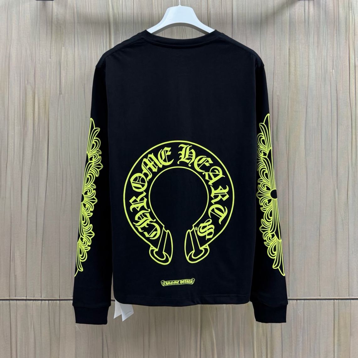 Chrome Hearts Horse Shoe L/S T-Shirt "Black/Neon Yellow"（CH2026732）