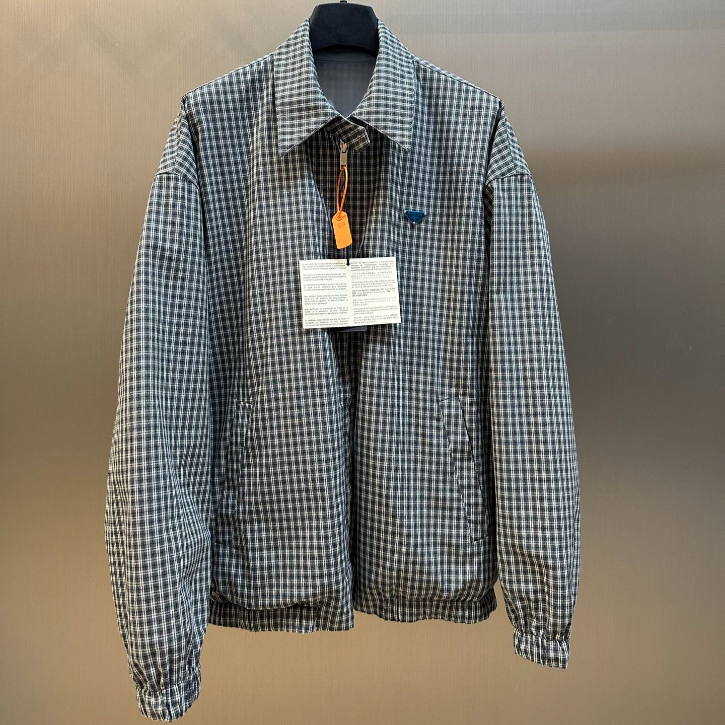 Prada Checked poplin jacket (P8040R_188M_F0D65_S_OOO）
