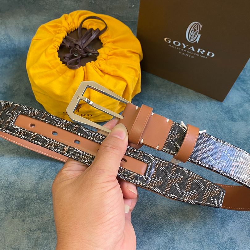 Goyard Frégate belt – Clamecy cowhide & Goyardine canvas（GOY44051）
