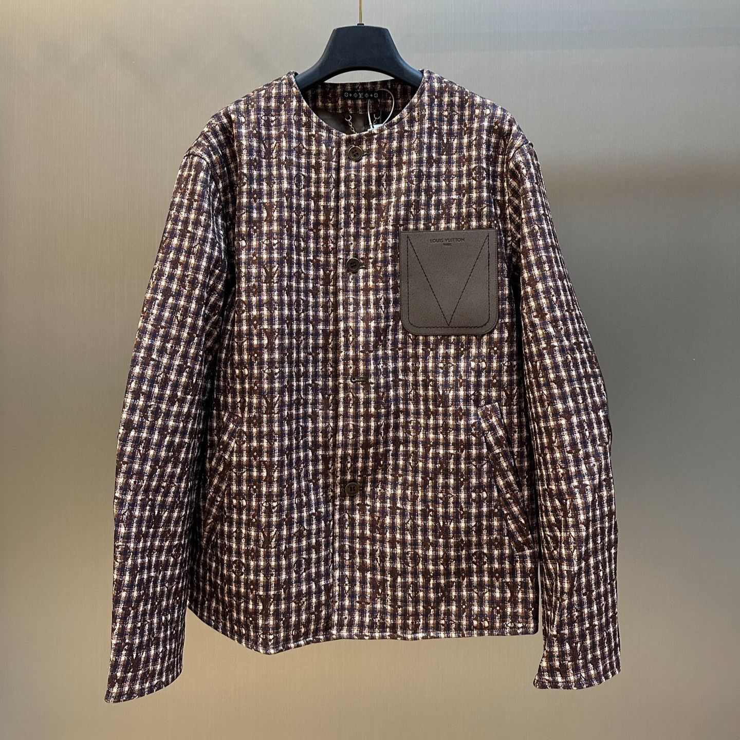 Louis Vuitton Monogram Chic Collarless Tweed Jacket（1AJBN1）