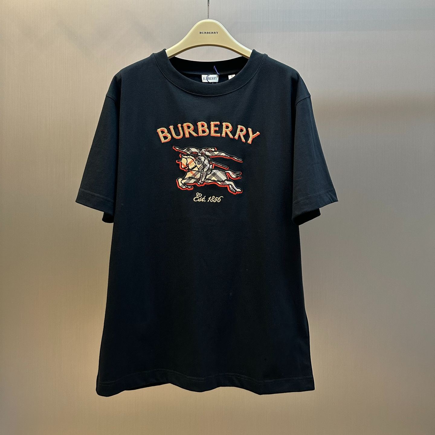 Burberry Check Cotton T-Shirt with Knight Logo（81326821）