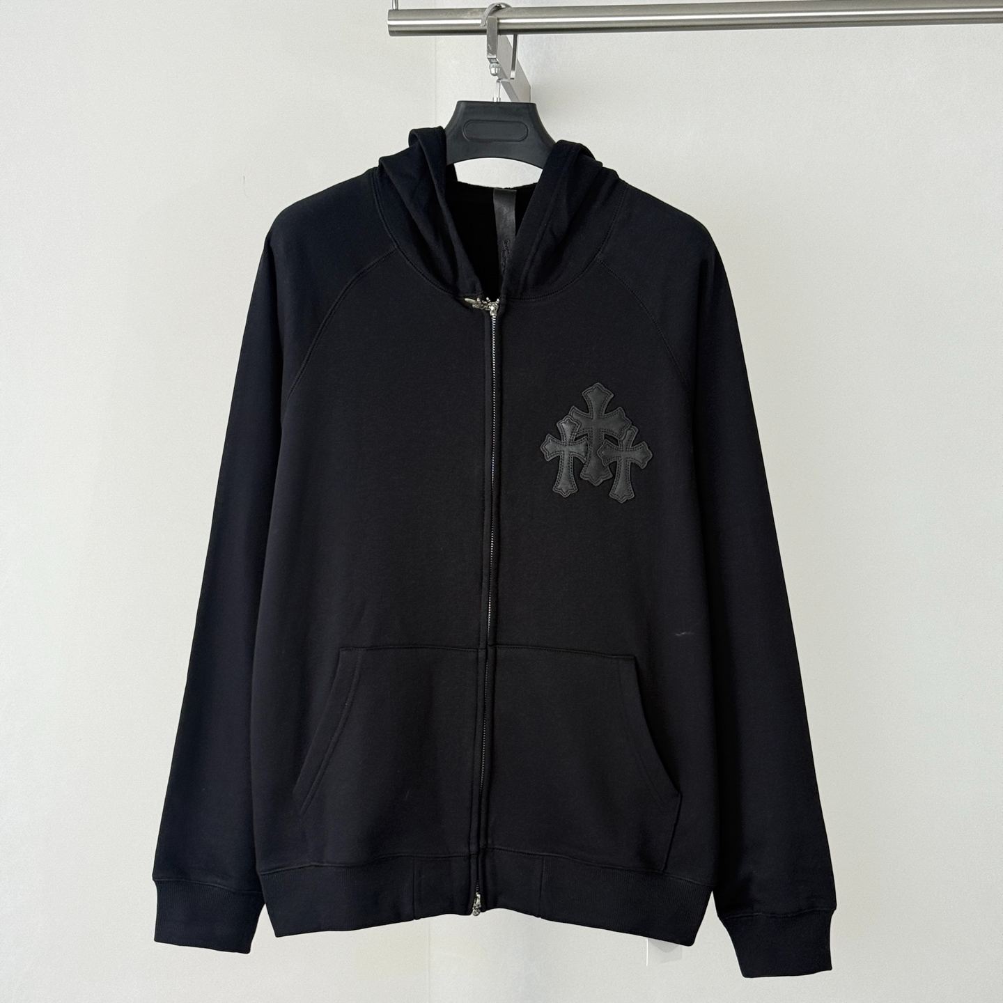 Chrome Hearts Y Not Cross Patch Zip Up Hoodie  (CH2026890）