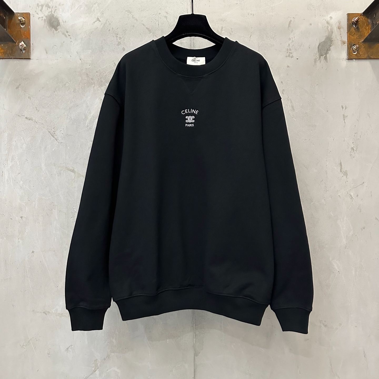 Celine Cotton Fleece Sweatshirt (RY0U01233-10PB）