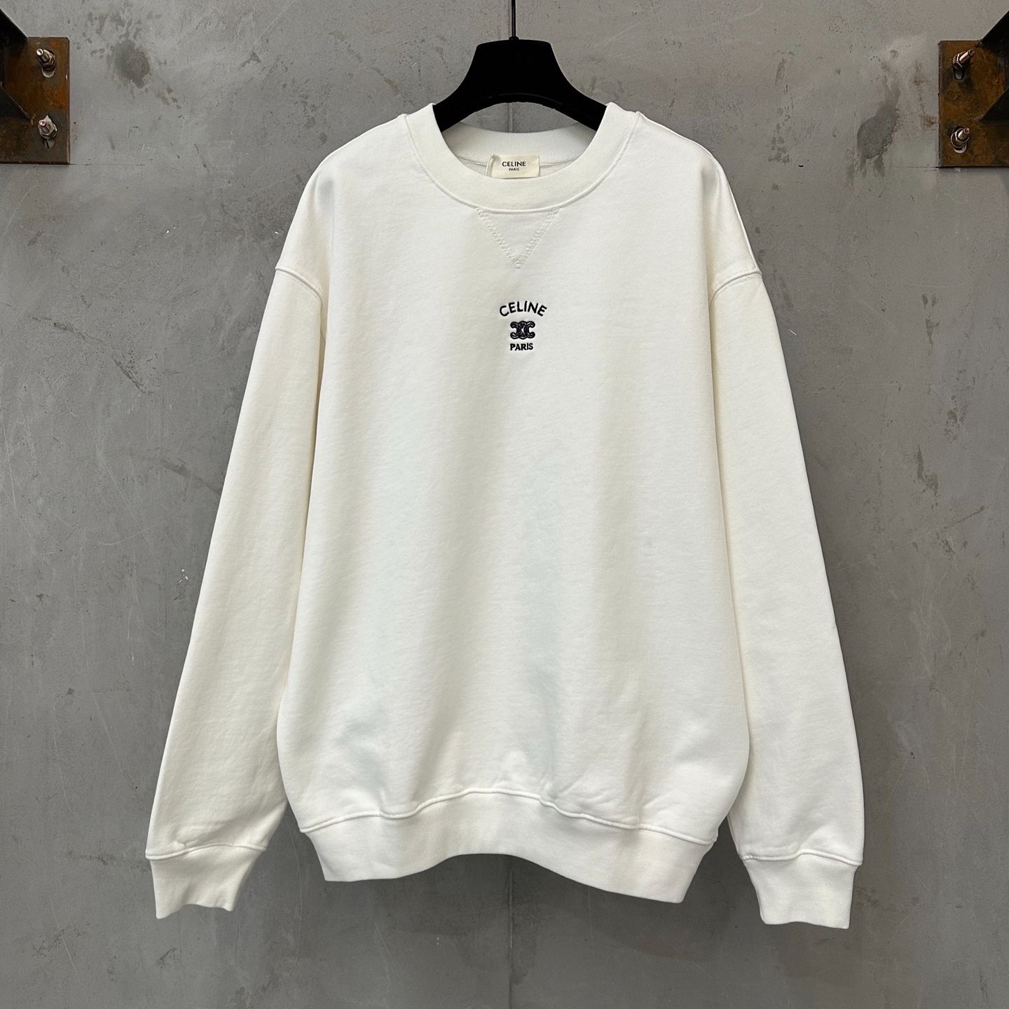 Celine Cotton Fleece Sweatshirt (RY0U01233-10PB）