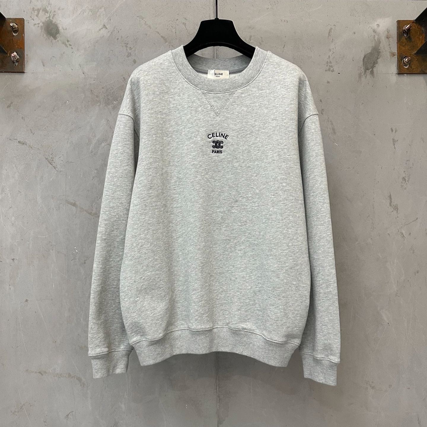 Celine Cotton Fleece Sweatshirt (RY0U01233-10PB）