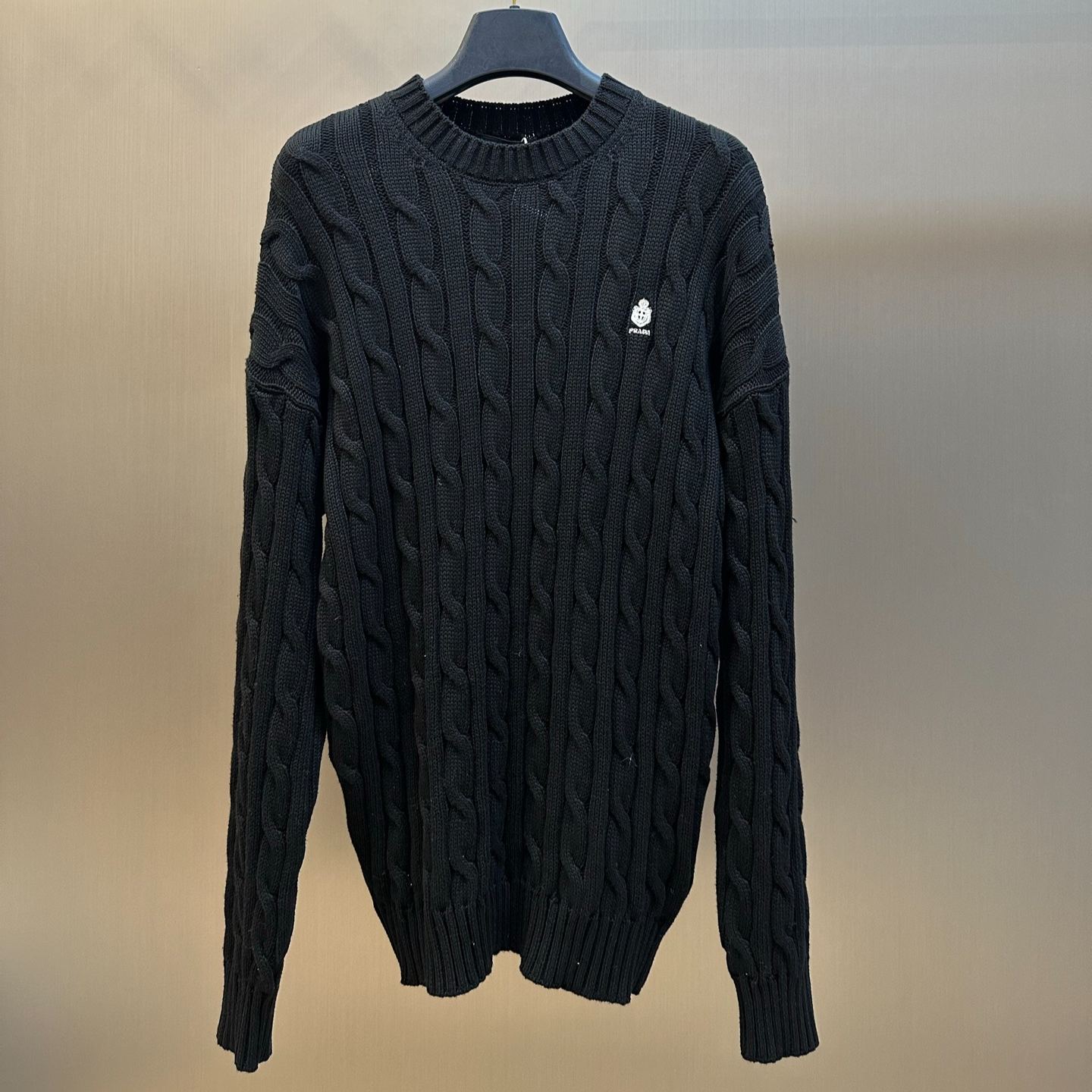 Prada Cotton Crew-Neck Sweater(UMF304_19VL_F0002_S_OOO）