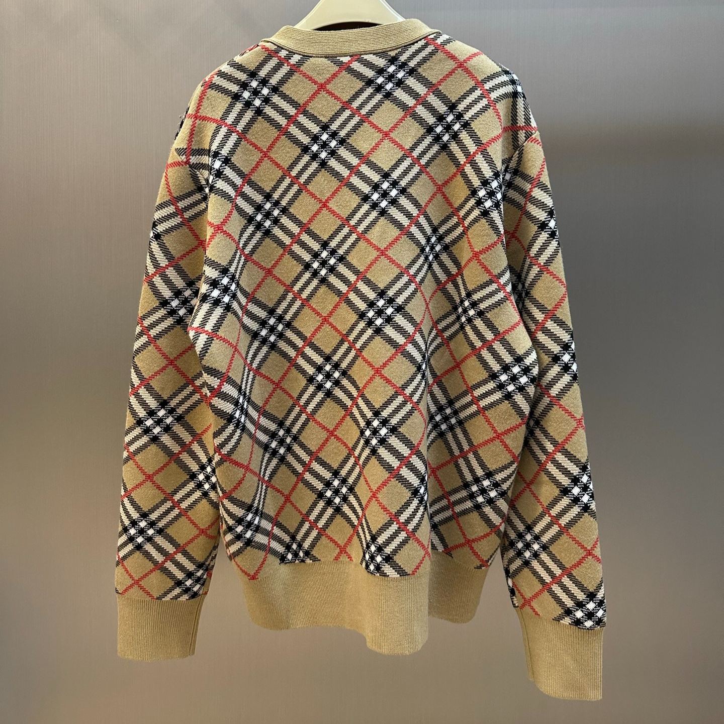 Burberry check cotton-wool blend cardigan（81184591)