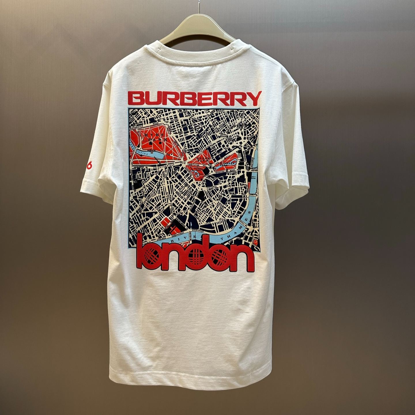 BURBERRY London Map Print Cotton T-Shirt（81310361）