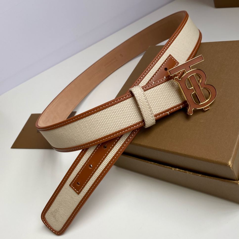 Burberry canvas-panelled belt（80704325）