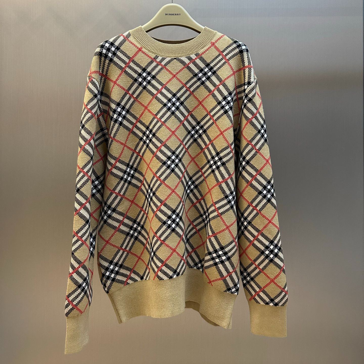 Burberry Check Crew-Neck Sweater（8118457）