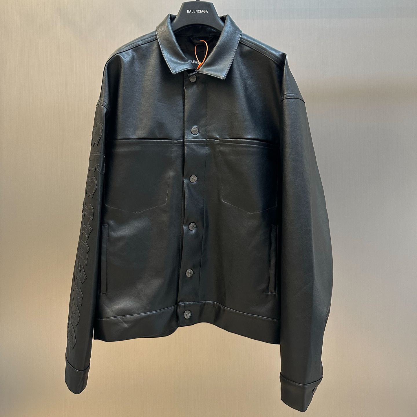Balenciaga Men's Shirt Jacket in Black（856343TMS031000）