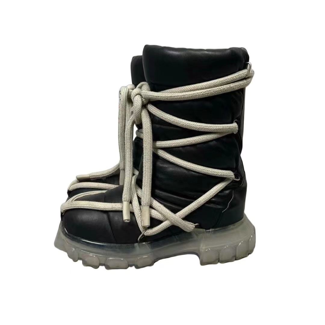 Rick Owens Black Lunar Tractor Boots（232232M255001）