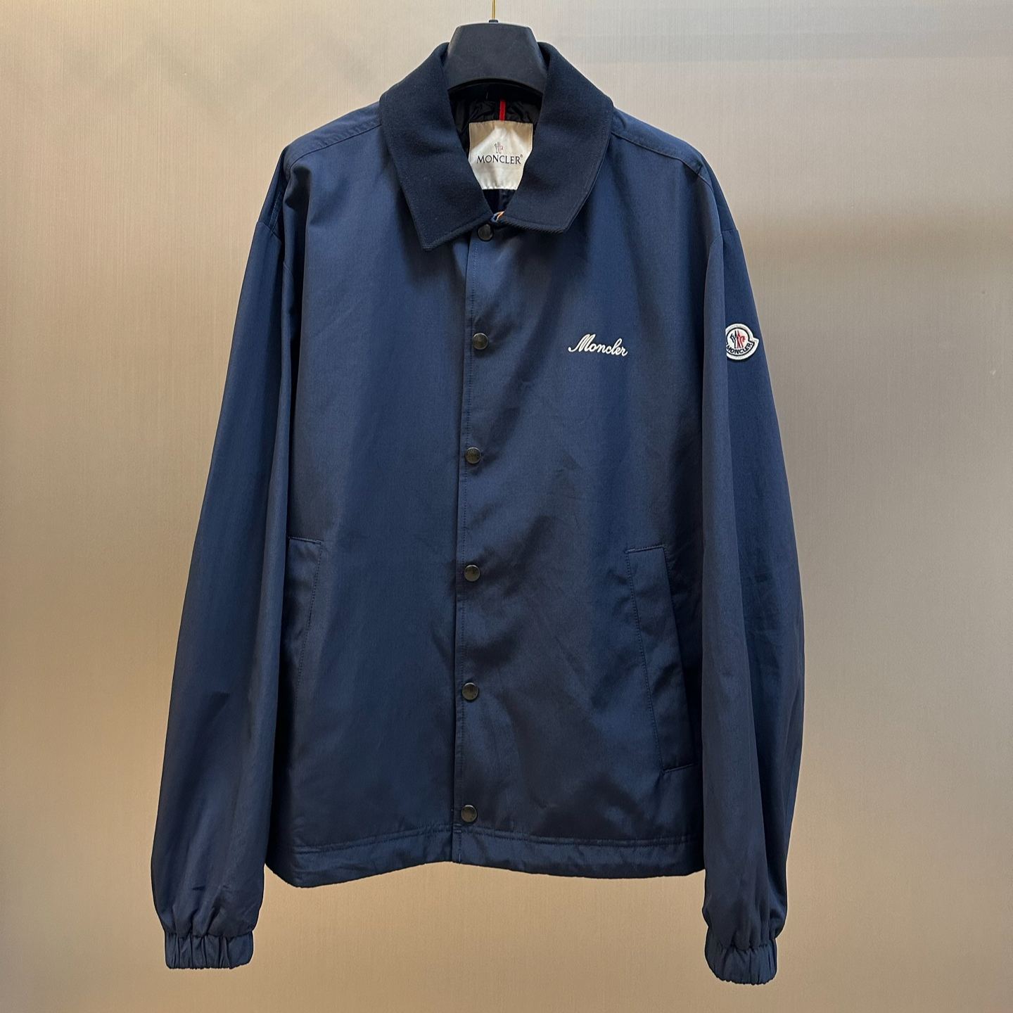 Moncler Men's Blue Arinell Brushed Cotton Shirt Jacket（L10911G000175994S742）
