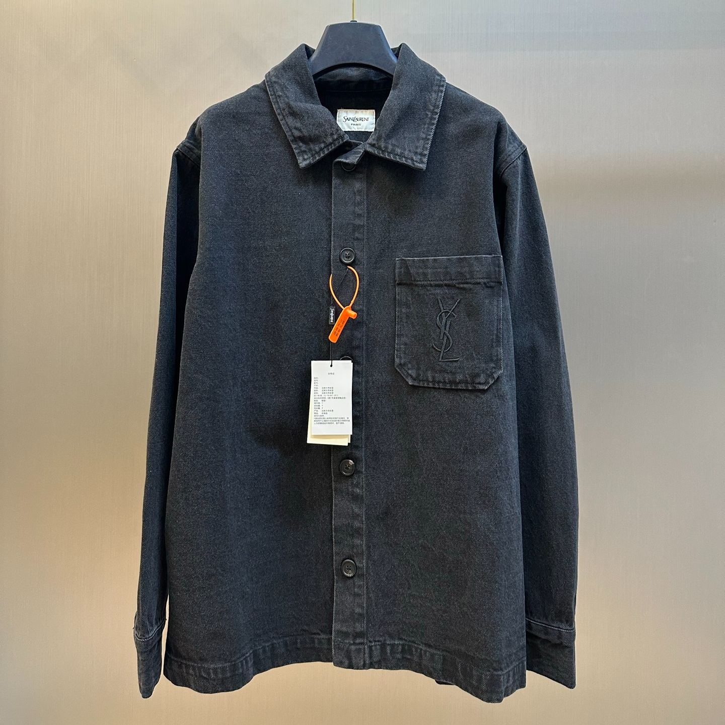 Saint Laurent Cassandre Embroidered Chest Pocket Shirt Jacket（861004Y04VD 5109）