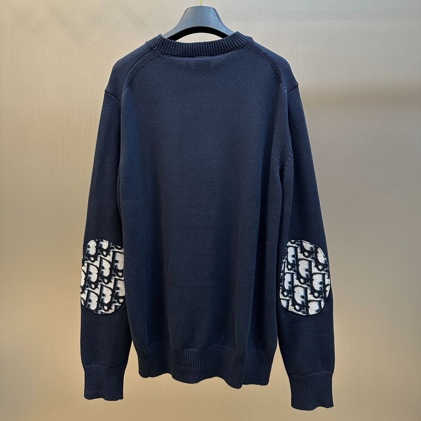 Dior Oblique Sweater Navy Blue Cotton Jersey（683M677A7045_C585）