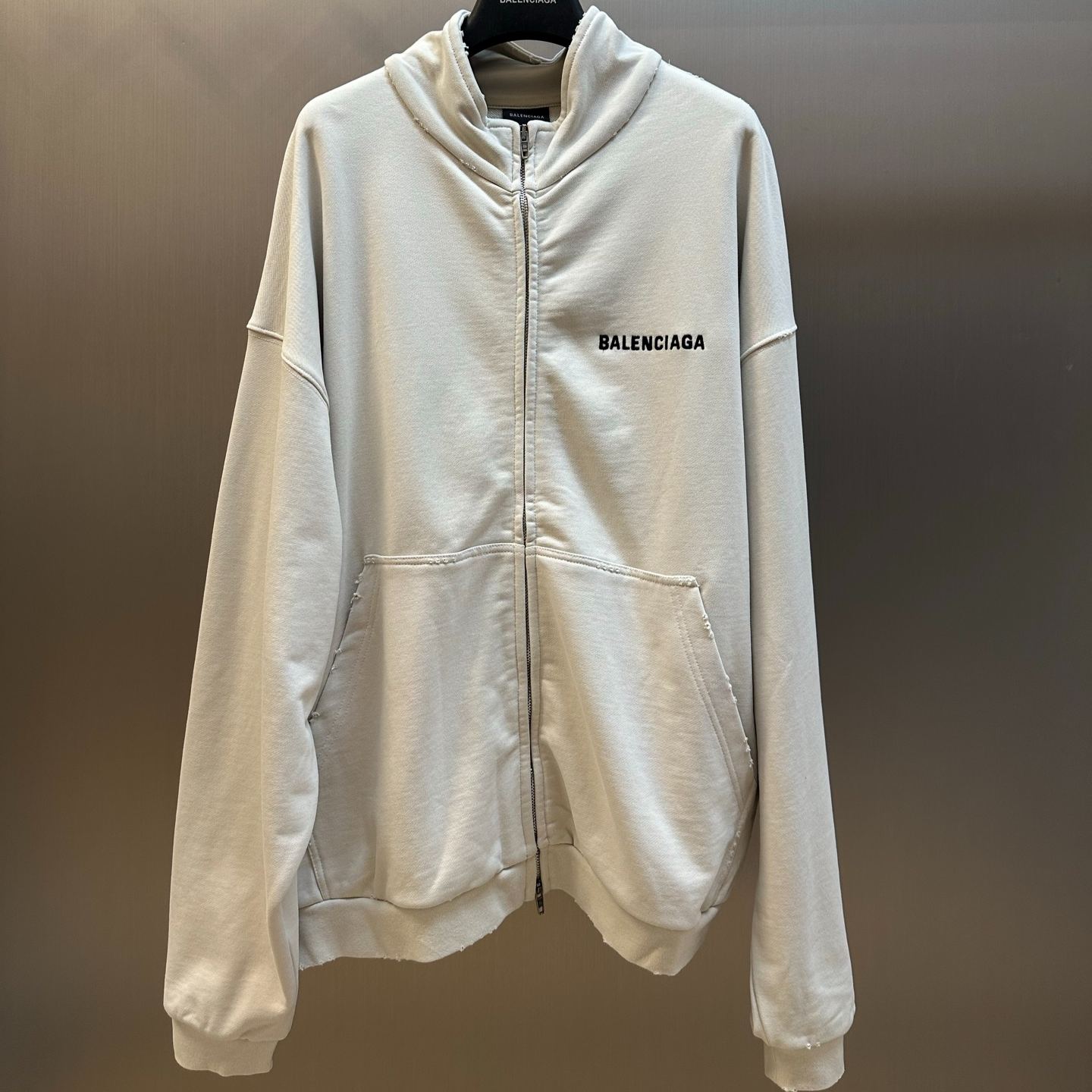 Balenciaga Logo cotton jersey track jacket（720424TNVW29784）