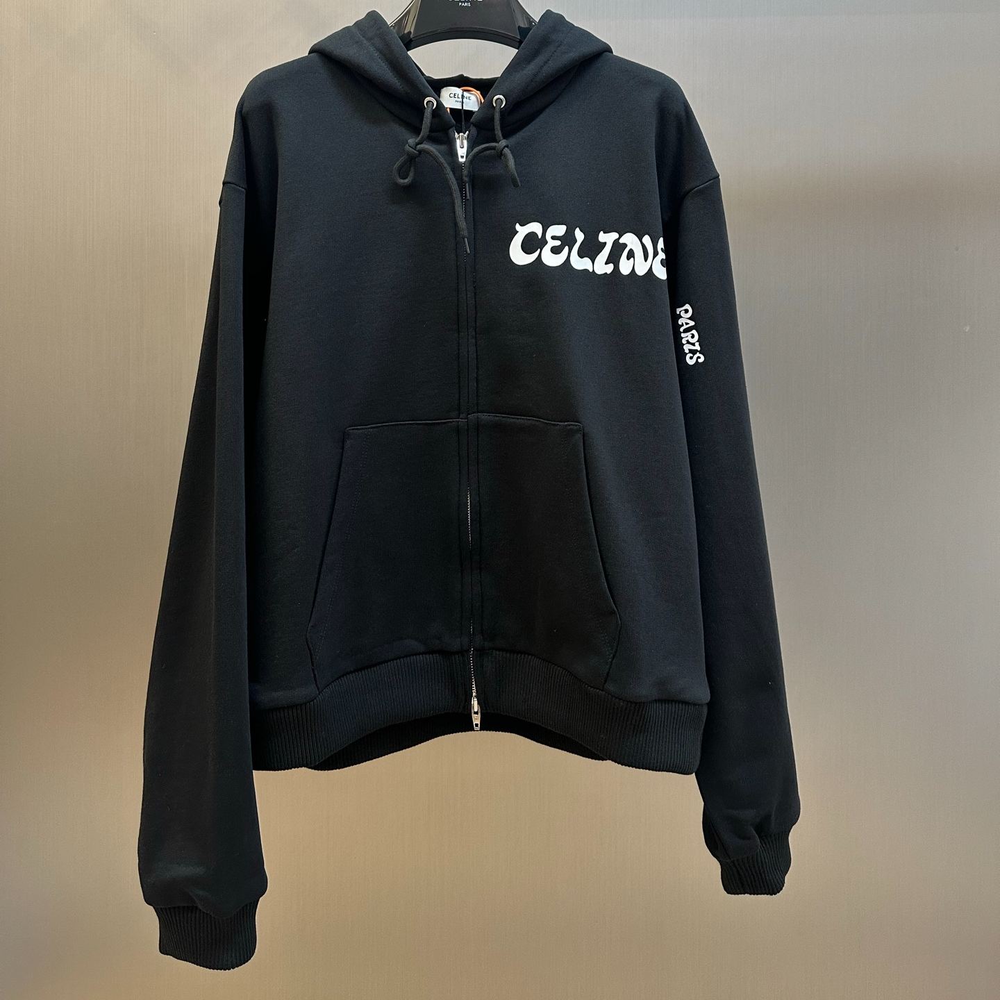 Celine zipped hoodie IN cotton fleece  (RY0S5345F.38AW）