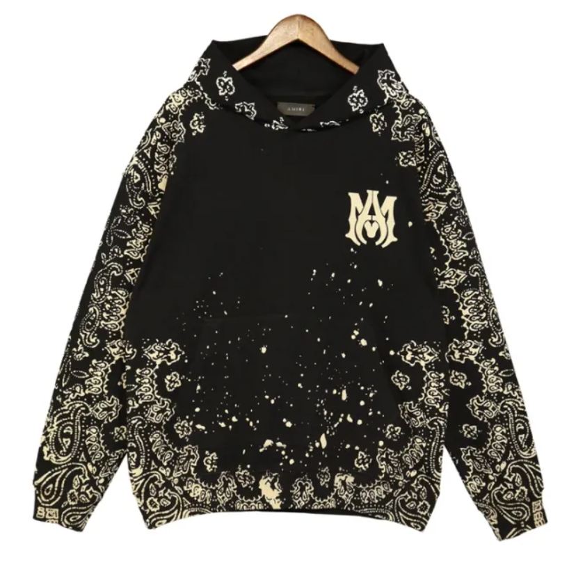 AMIRI bandana-print hoodie (43769801095955251）