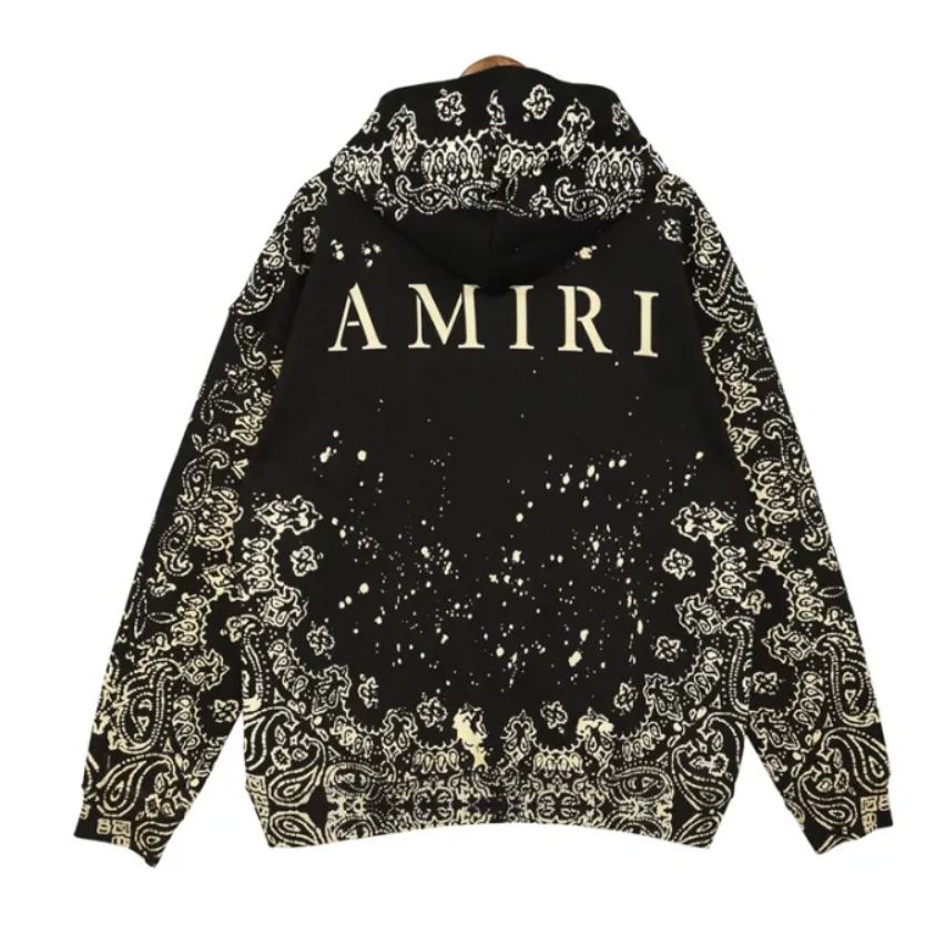 AMIRI bandana-print hoodie (43769801095955251）