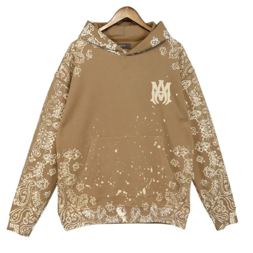 AMIRI bandana-print hoodie (43769801095955251）