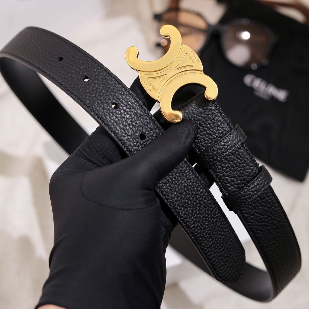 CELINE Triomphe Belt（45BIE3AUY.38SI）