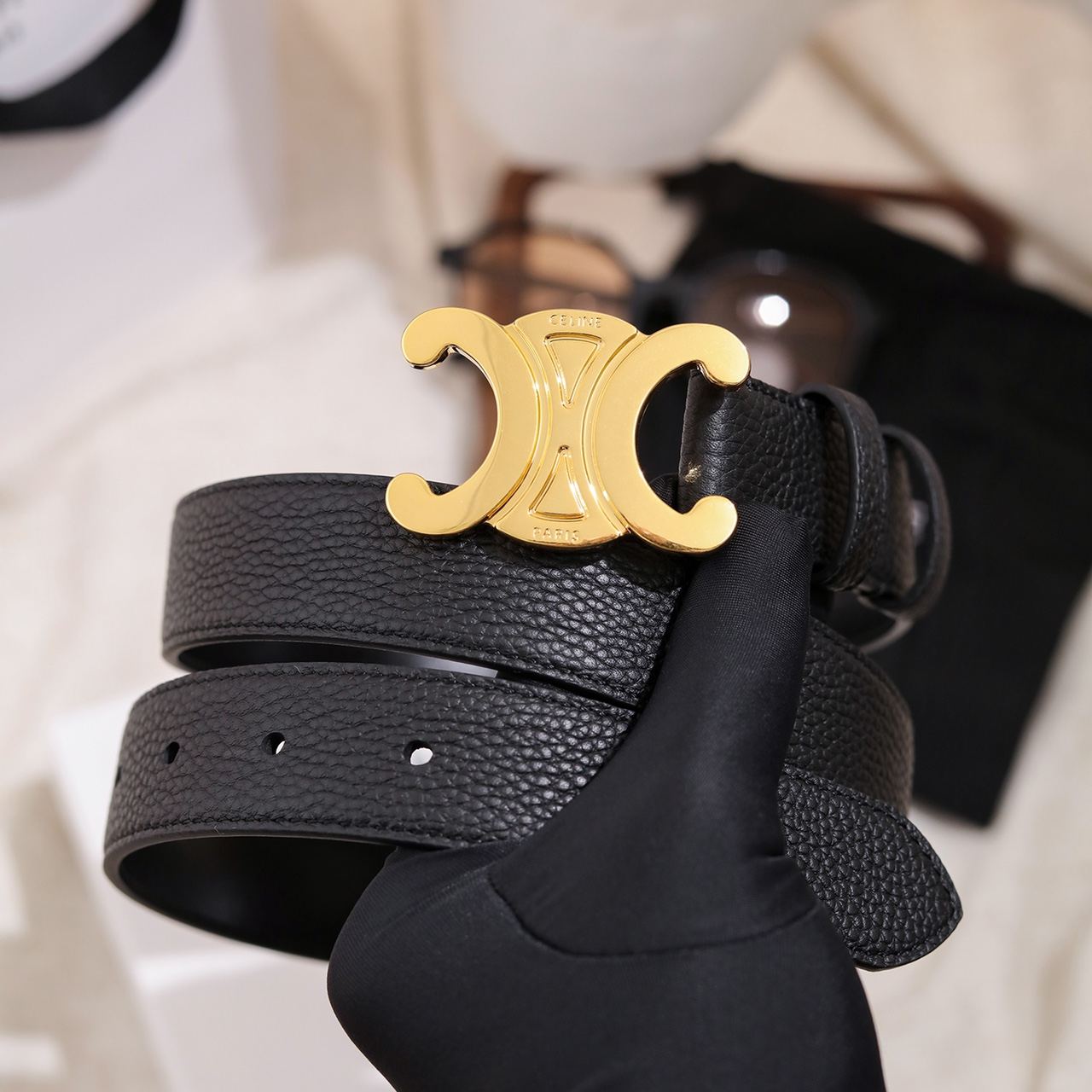 CELINE Triomphe Belt（45BIE3AUY.38SI）