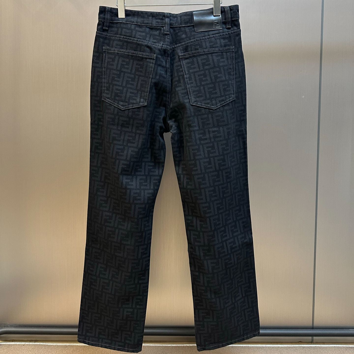 Fendi Black FF denim trousers (FLP851AT1BF0GME）