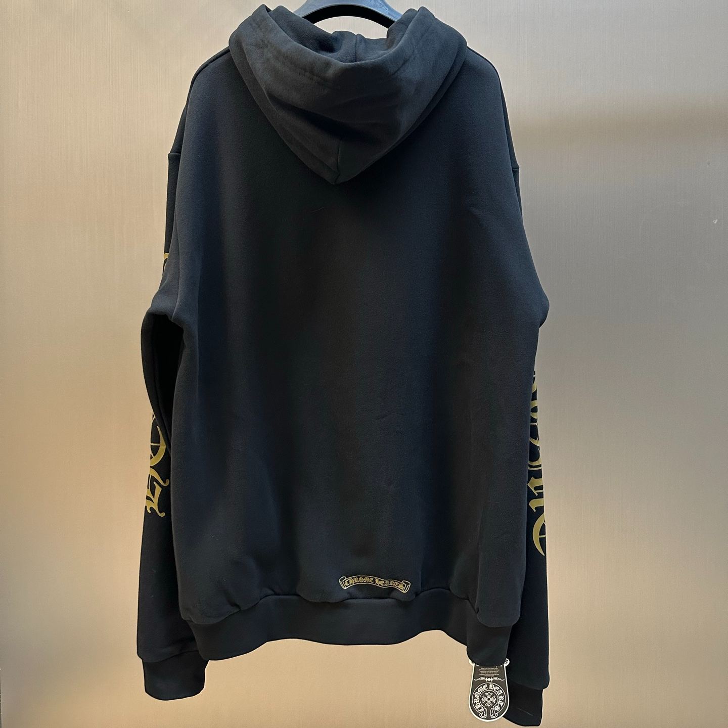 Chrome Hearts Vertical Logo Pullover Hoodie "Black/Khaki" (CH2026898）