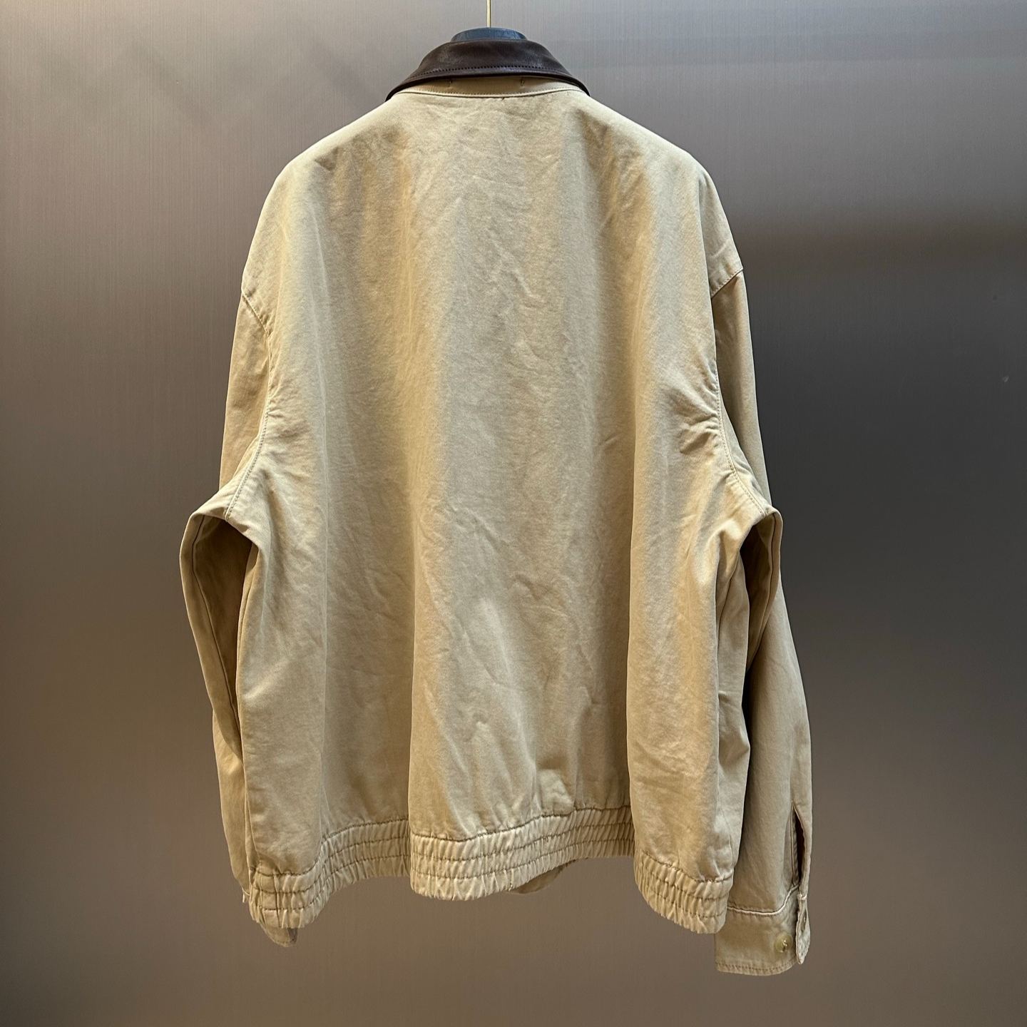 Prada logo-embroidered leather-collar jacket (SGD189SOOO192A）