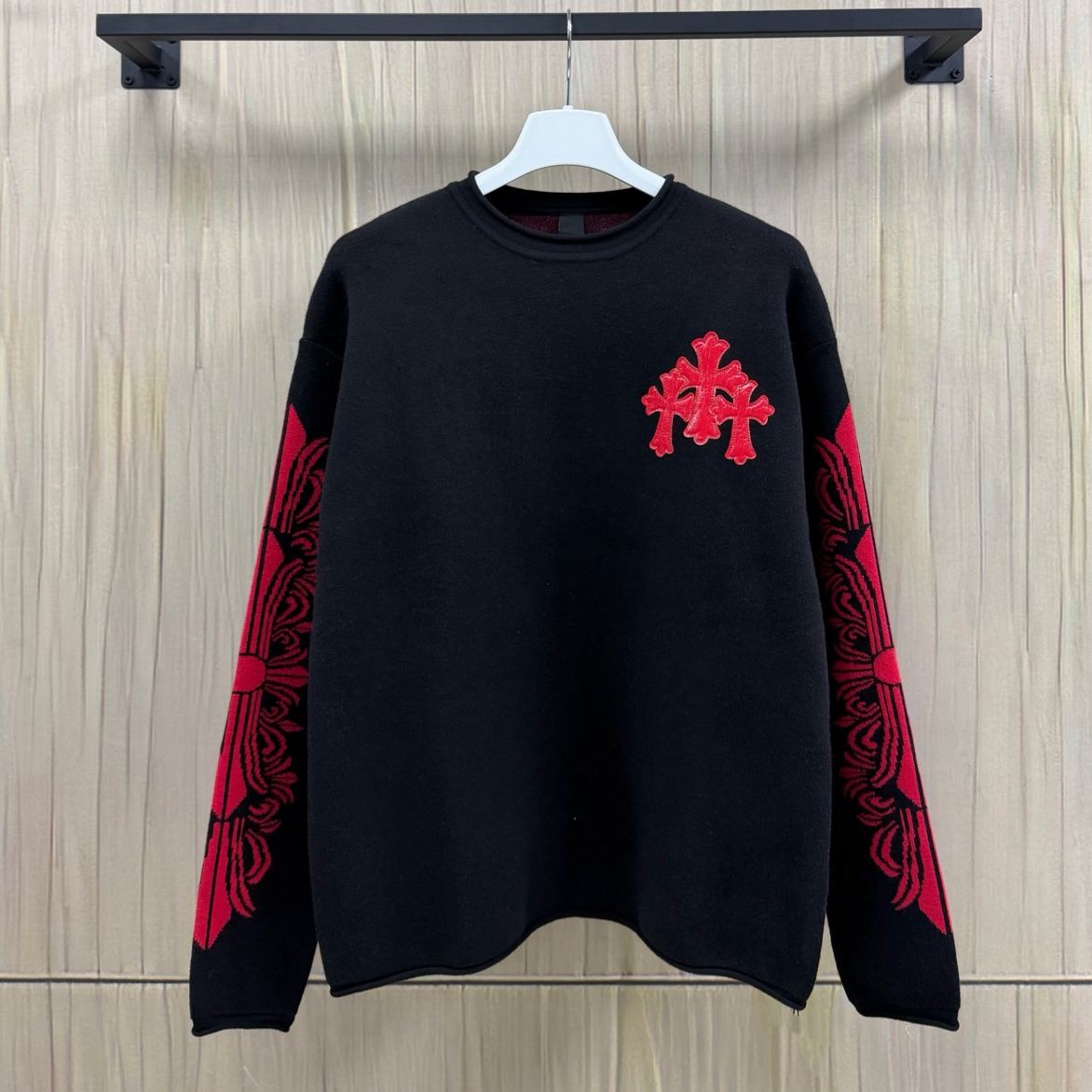 Chrome Hearts Patent Cross Patch Cashmere Knit (CH2025T811）