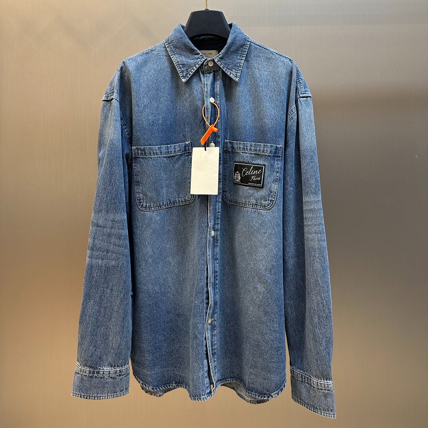 Celine  logo cotton denim shirt（RC0N52N67.GDP1）