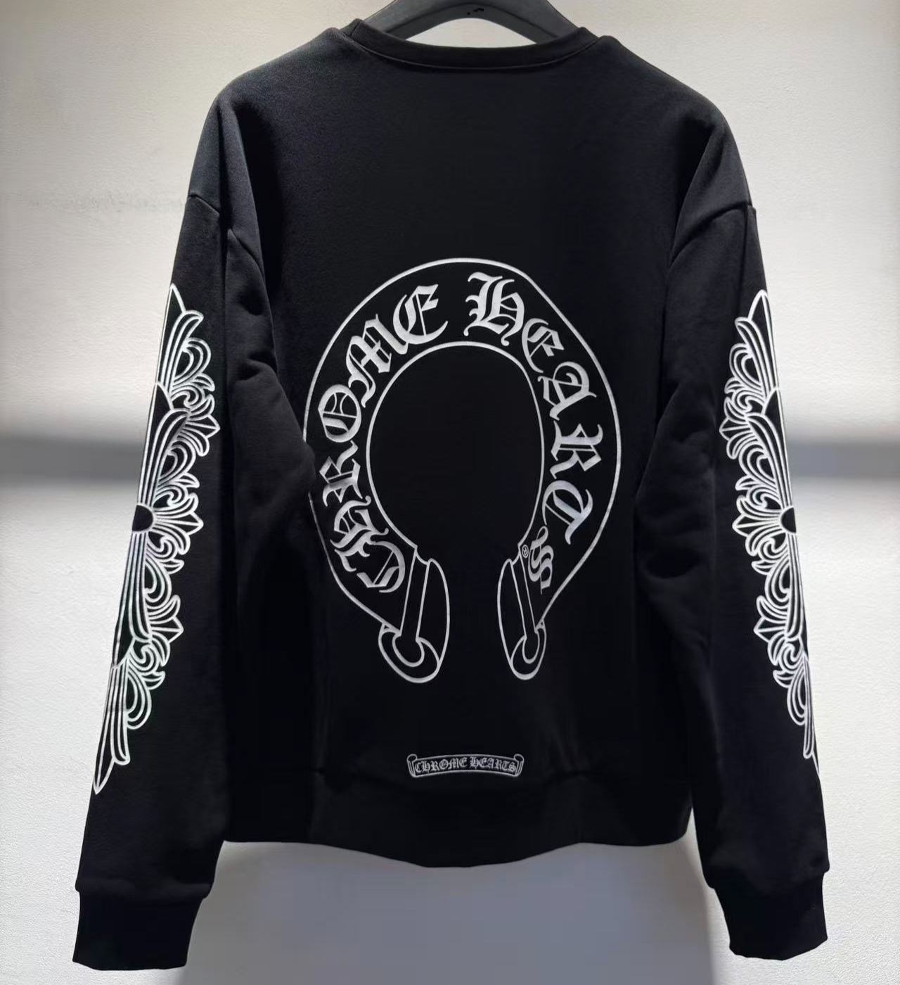 【N】Chrome Hearts Floral Cross Horseshoe Back Print Sweatshirt（CH20269130）