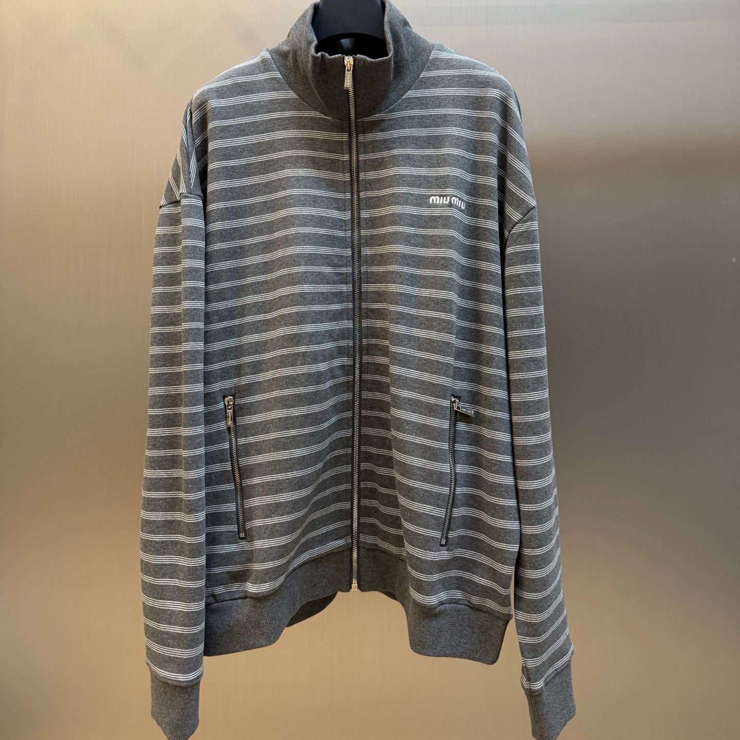 MiuMiu striped cotton fleece jacket（MJLA69SOOO174）