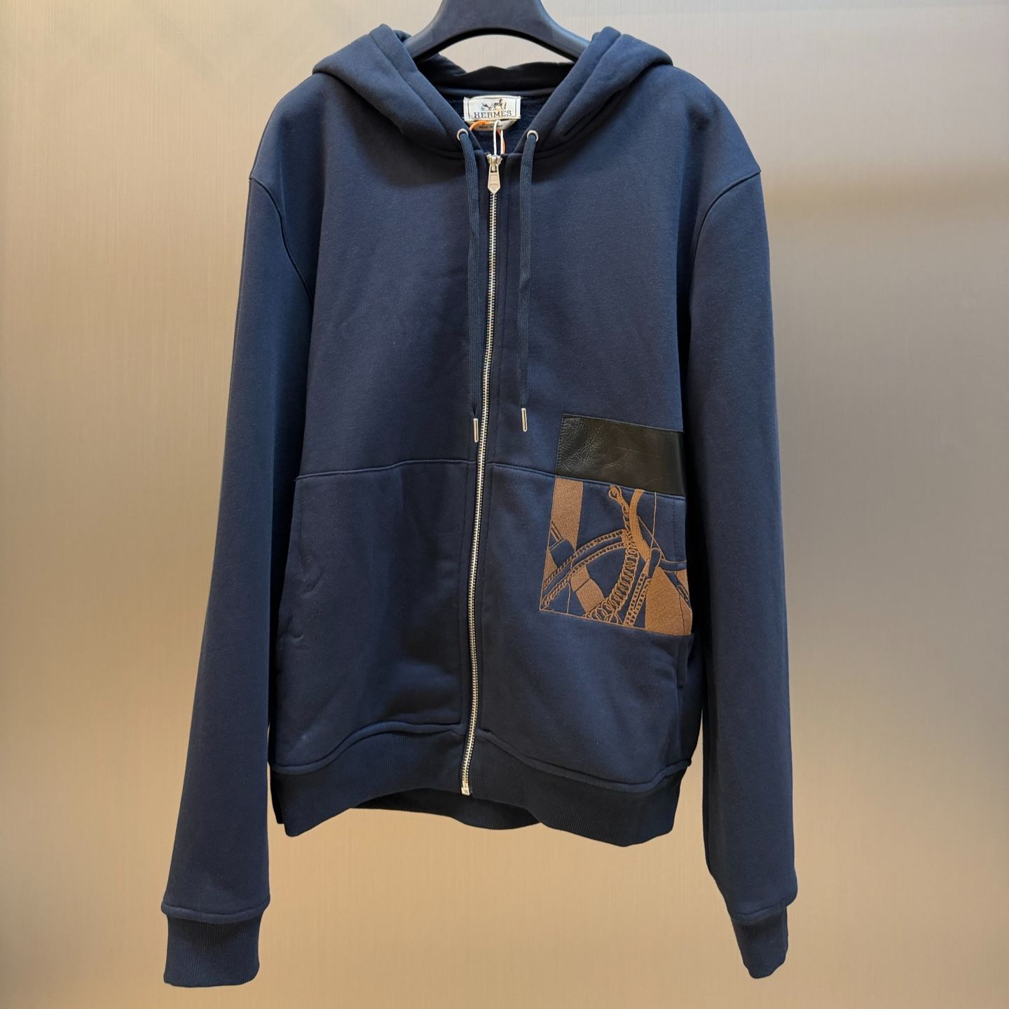 HERMES"Eperon d'Or en Perspective" zipped hooded sweater（H657760HB76SM）