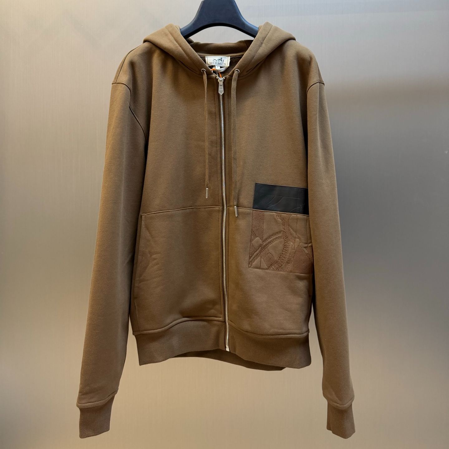 HERMES"Eperon d'Or en Perspective" zipped hooded sweater（H657760HB76SM）