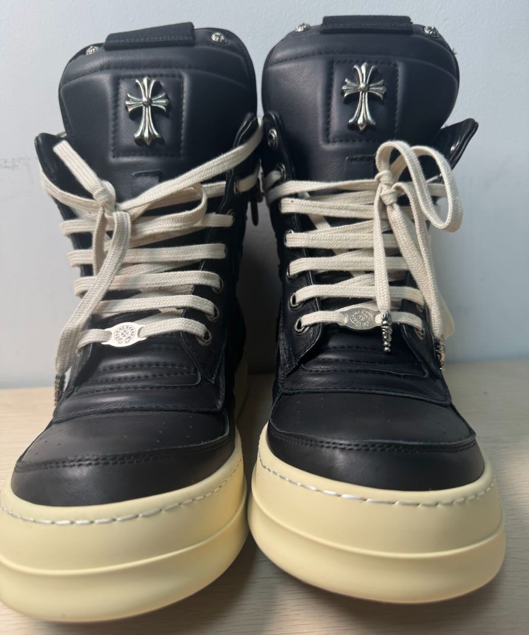CHROME HEARTS × Rick Owens High-Top Silver-Plated Sneakers 銀メッキ素材（CHSNK111）