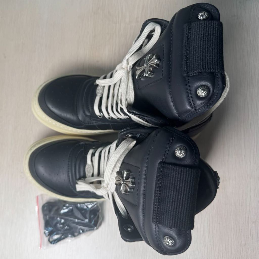 CHROME HEARTS × Rick Owens High-Top Silver-Plated Sneakers 銀メッキ素材（CHSNK111）