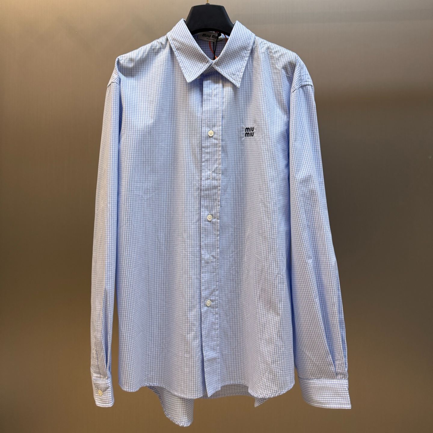 Miu Miu Gingham Poplin Shirt（MK1693-13LB-F0UB3）