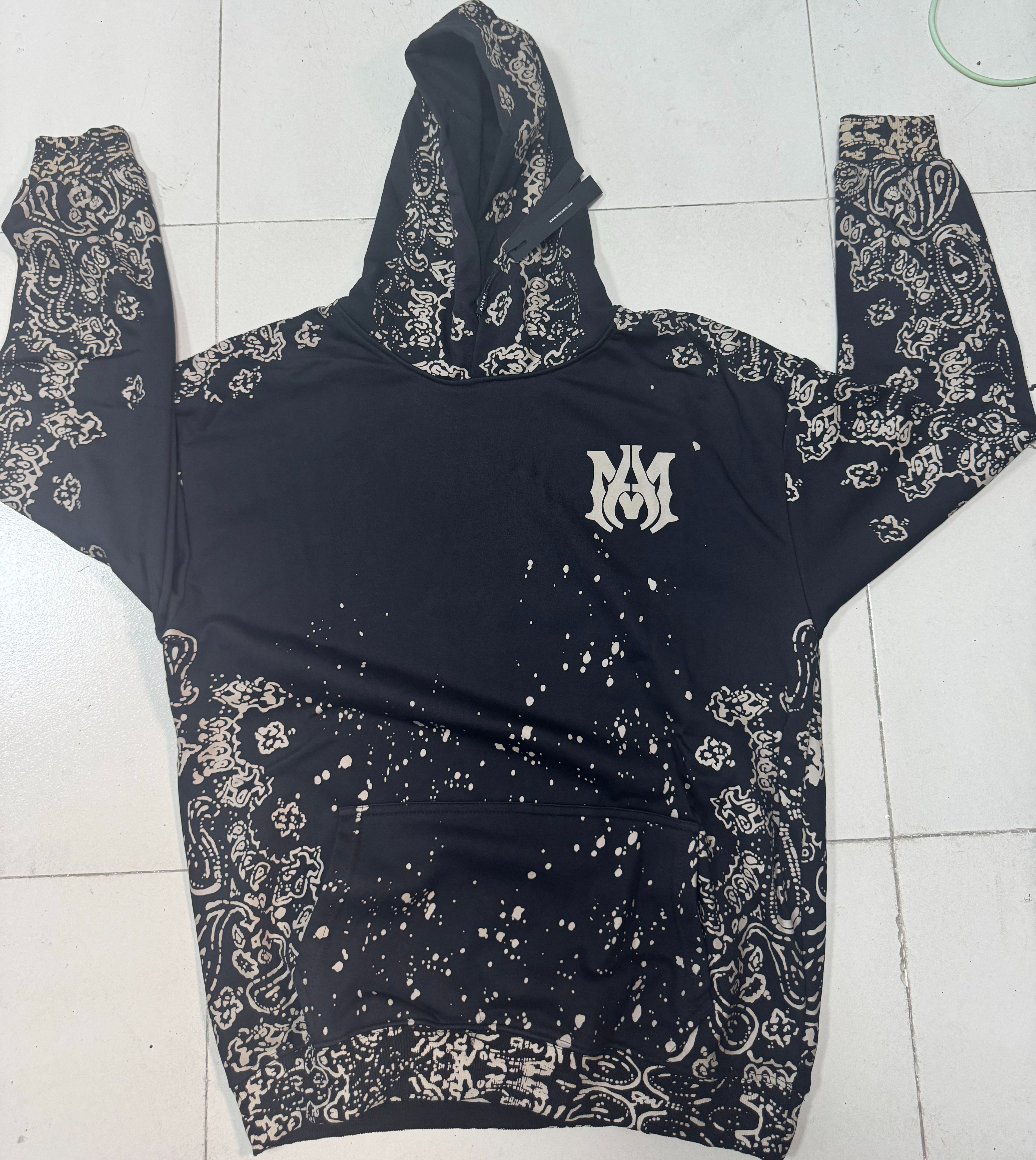 AMIRI bandana-print hoodie (43769801095955251）