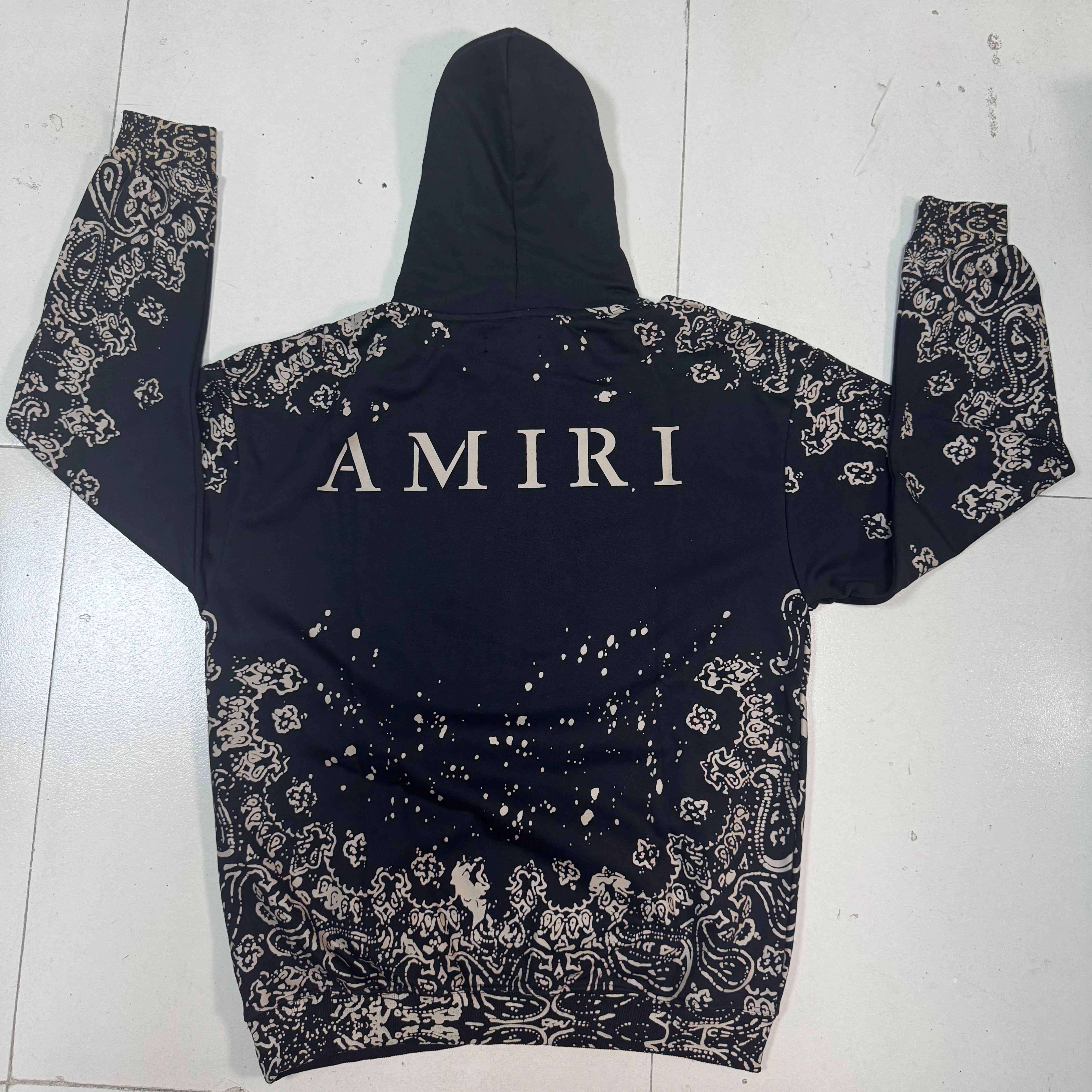 AMIRI bandana-print hoodie (43769801095955251）
