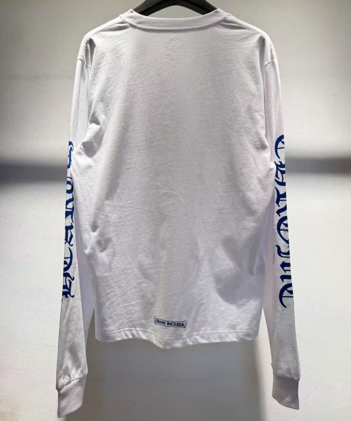 【N】Chrome Hearts Long-Sleeve Tee with Neck Logo (White/Blue) (CH20269148）
