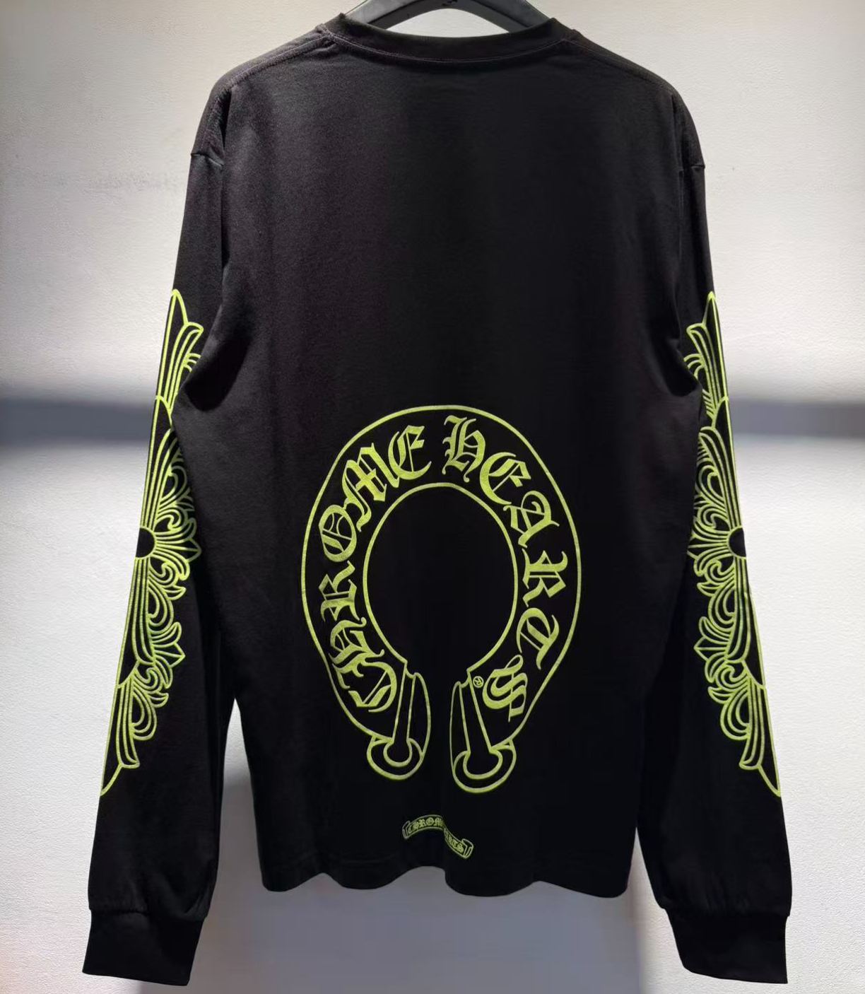 【N】Chrome Hearts Horse Shoe L/S T-Shirt "Black/Neon Yellow" (CH20269149）