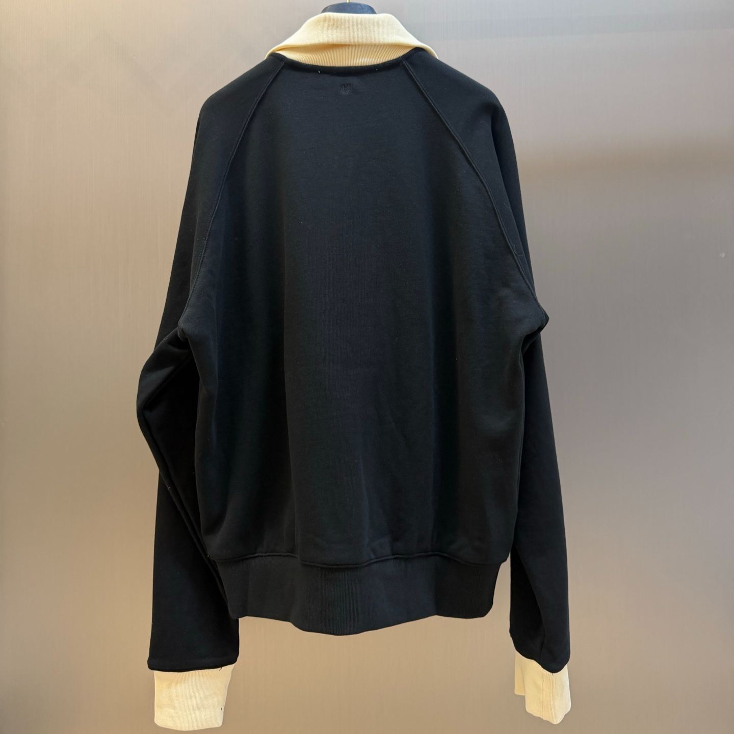 Ami de Coeur Black Cotton Zip-Up Sweatshirt（USW796.JE0245.044）