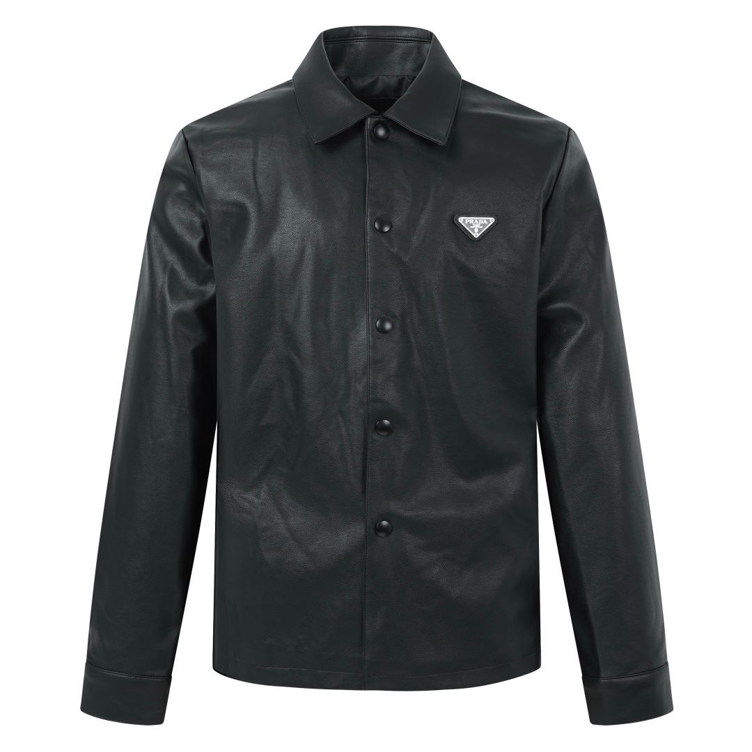 Prada Leather Shirt Black (UPC199_1WDV_F0002_S_231）